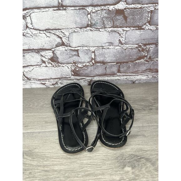 Bernardo Black Leather Gladiator Strappy Thong Sandals Women Sz 7.5M US/38EU - Picture 4 of 16
